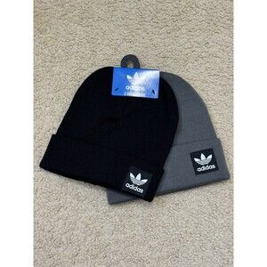 NWT Adidas Women’s 2pk Grove Beanie in Onix Grey/Black & Black/Black OSFW